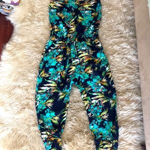 Cropped print romper